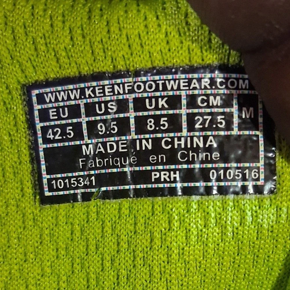 Keen Marshall Mid WP Hiking Boots Mens 9.5 Grey Lime Green Waterproof 1015341